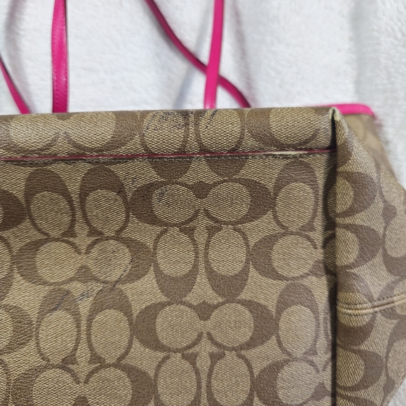 Coach Signature Luxury F34104 Leather Tote Khaki/Carol - Picture 11 of 16